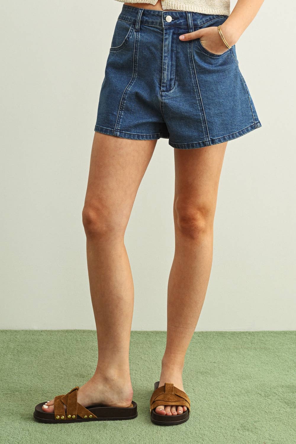 Stretch Denim Shorts
