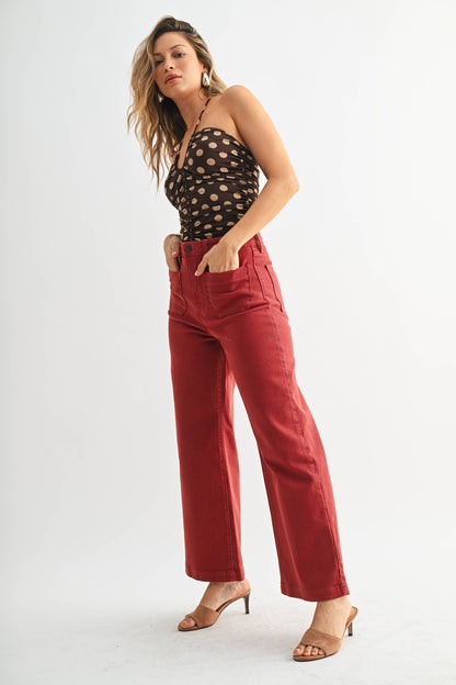 Patch Pocket Wide Leg