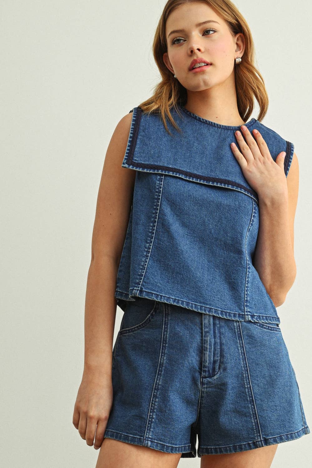 Stretch Denim Shorts