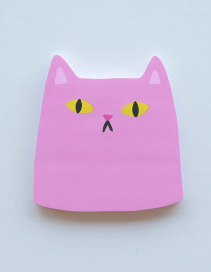 Pink Cat Die-Cut Sticky Notepad
