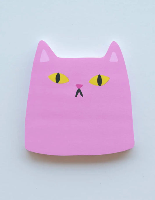 Pink Cat Die-Cut Sticky Notepad