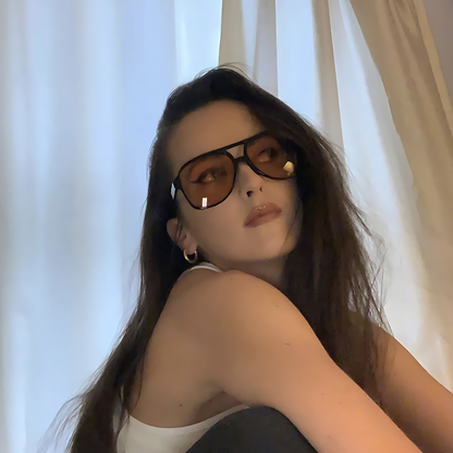 Double Bridge Aviator Sunglasses