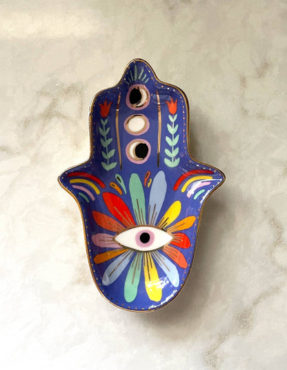 Hamsa Porcelain Trinket Dish