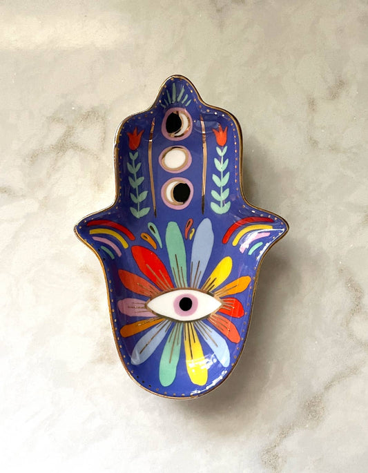 Hamsa Porcelain Trinket Dish