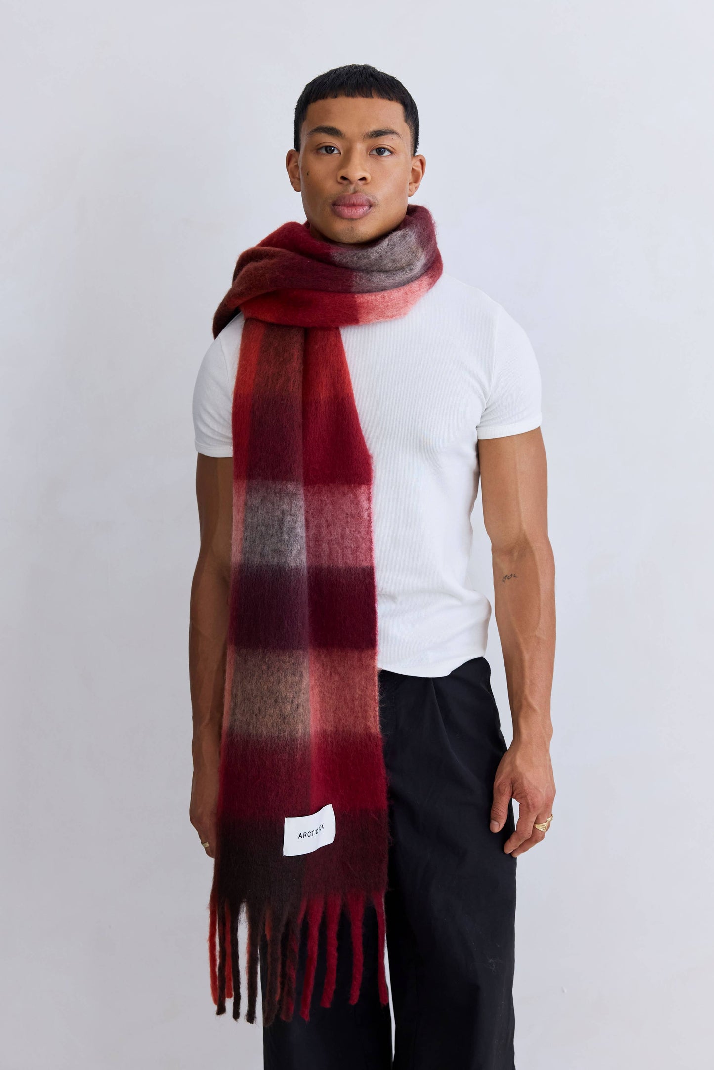 The Reykjavik Scarf - Burgundy Check