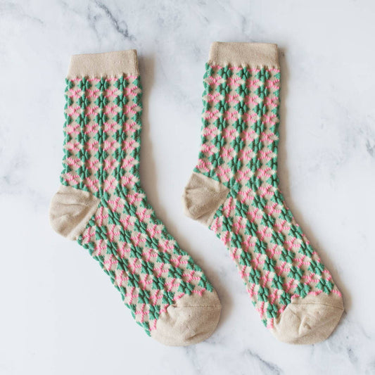 Vintage Argyle Trouser Socks: Set of Two: Cherry + Mint
