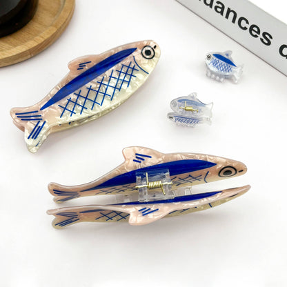 Sardine Claw Clip - Blue
