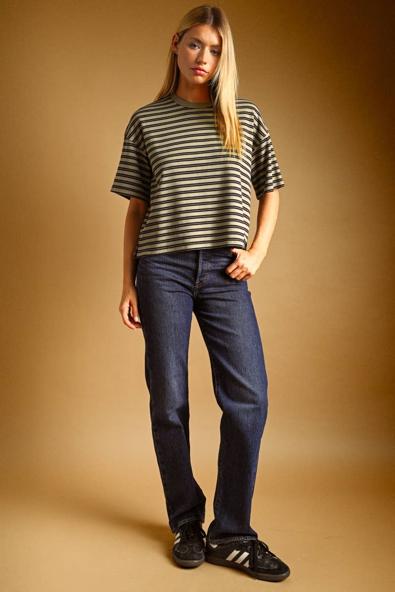 Striped Short Sleeve Top