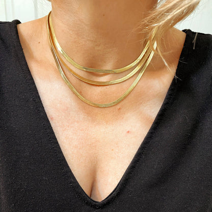 18k Gold Filled Herringbone Chain
