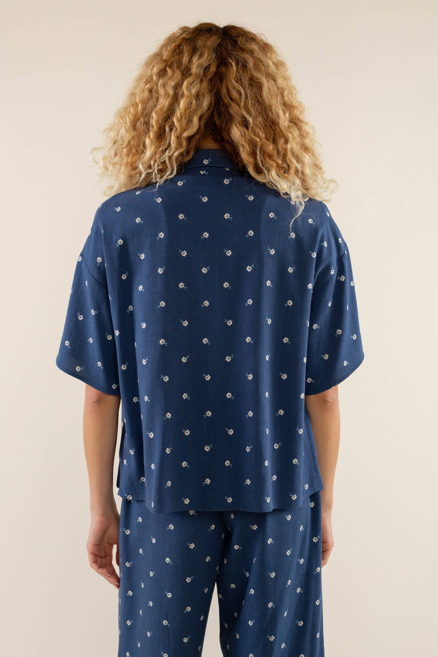 Luna Button Down with Floral Detail