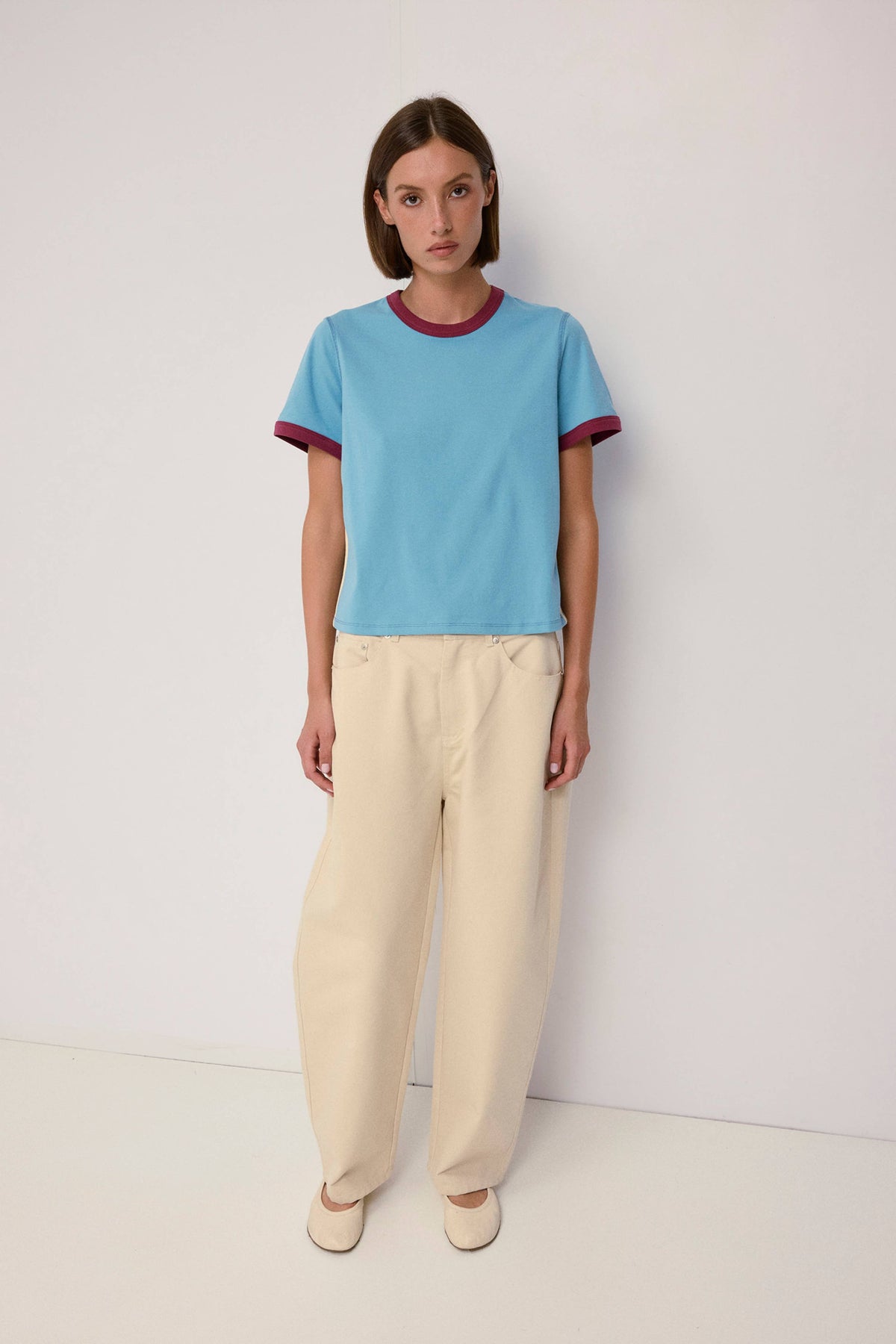 The Retro Sporty Top - Blueberry Cream