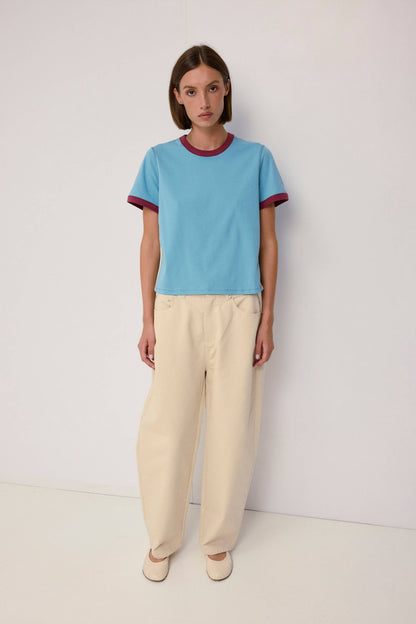 The Retro Sporty Top - Blueberry Cream