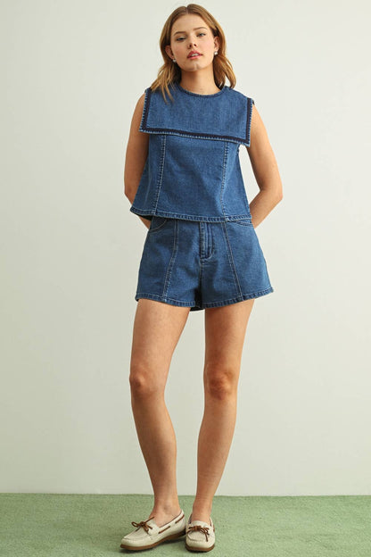 Stretch Denim Shorts