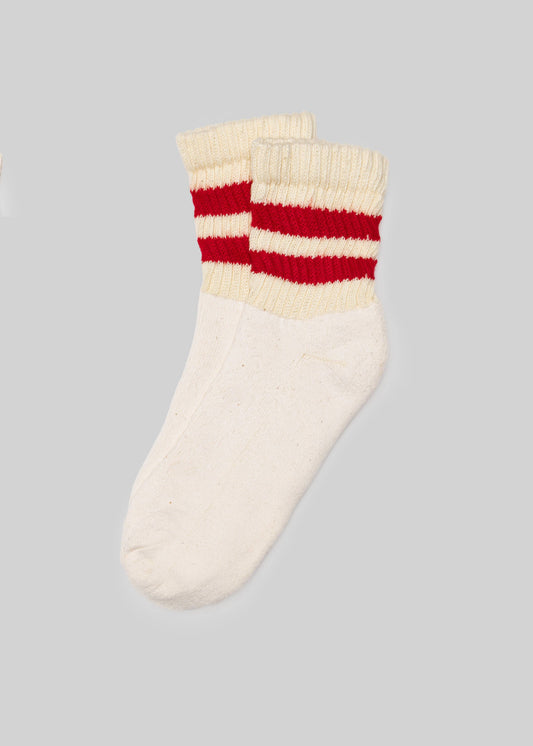 The Mono Stripe Quarter Crew - Red