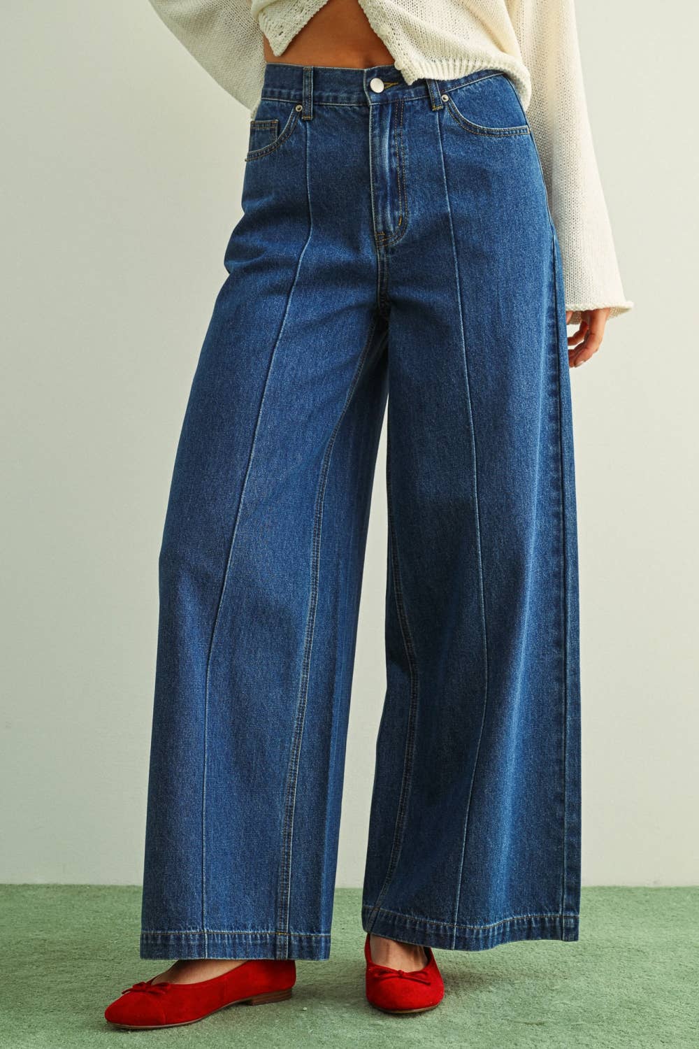 Wide Leg Denim Pants