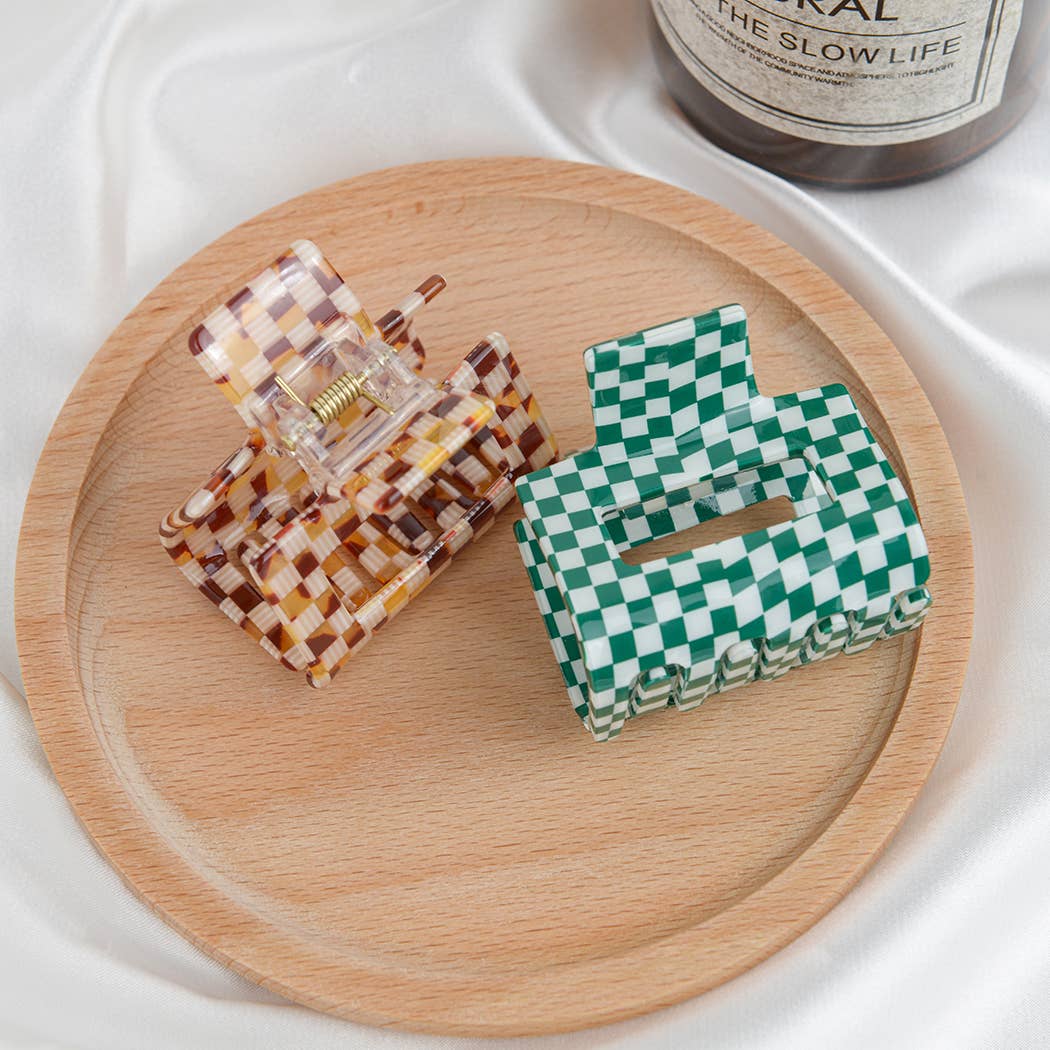 Checkerboard Square Claw Clip
