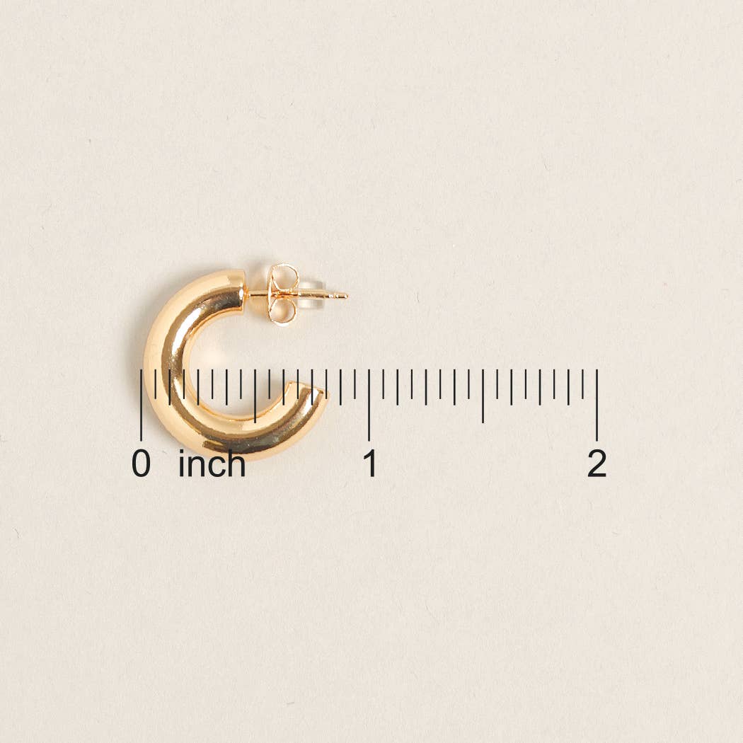 Small 14K Gold Dipped Post Hoop Earrings