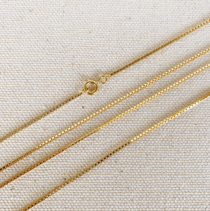 18k Gold Filled Very Thin 20" Box Chain Necklace