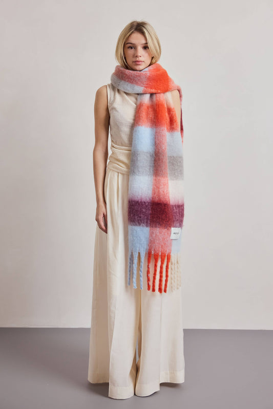 The Reykjavik Scarf - Red Blue Check