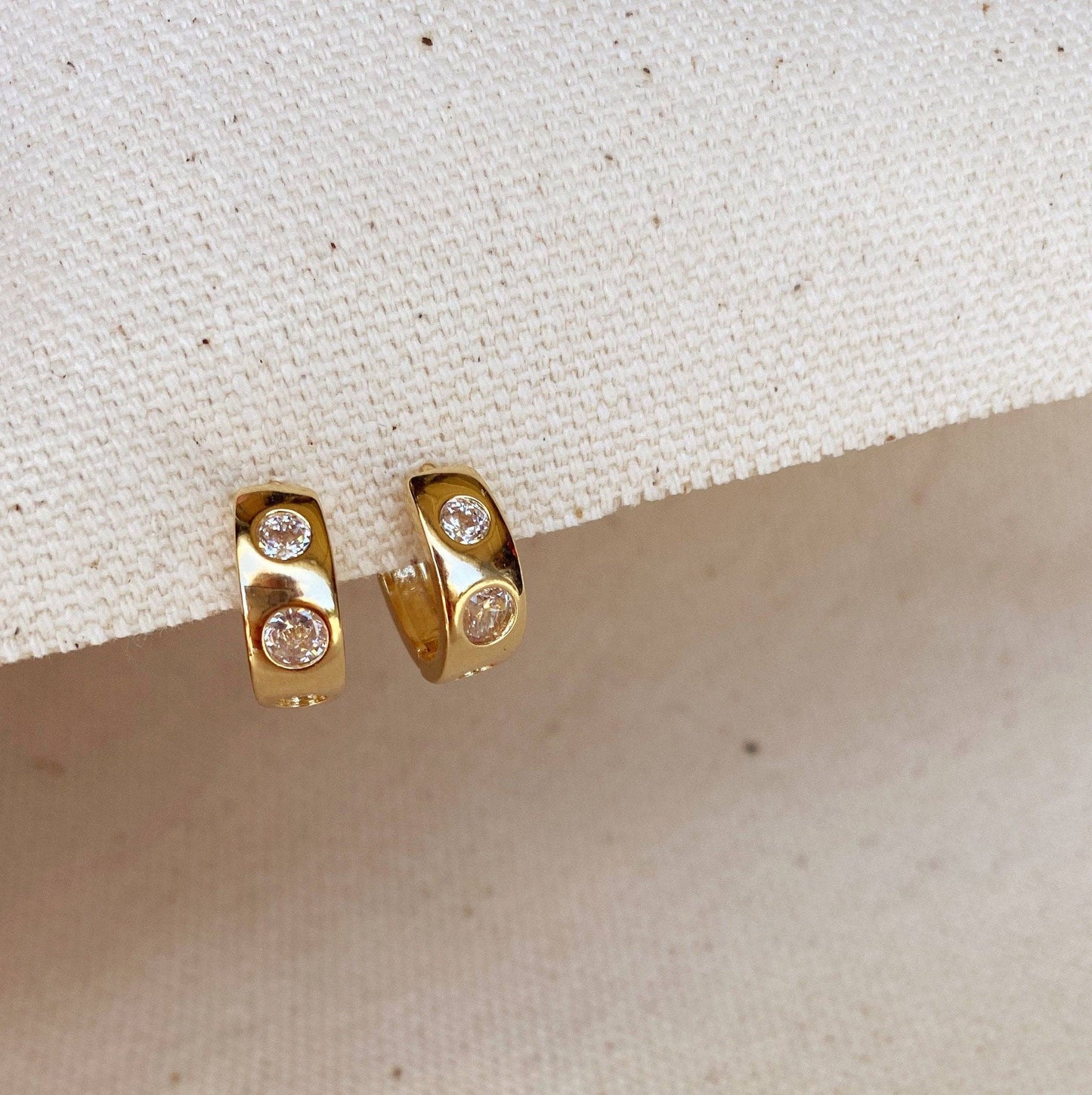18k Gold Filled Huggie Hoop Earrings