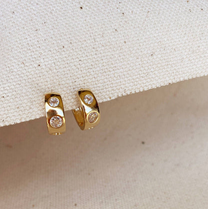 18k Gold Filled Huggie Hoop Earrings