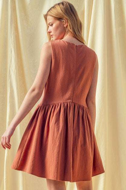 Tie Front Flared Mini Dress