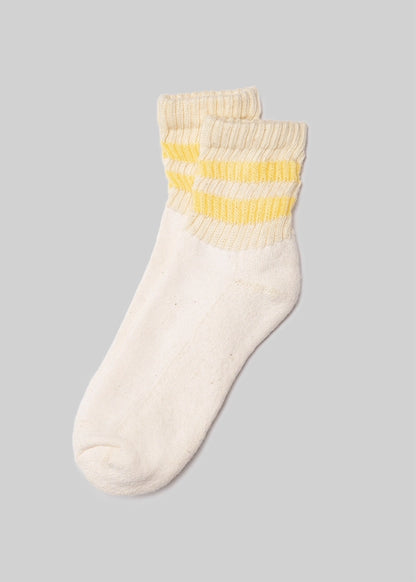 The Mono Stripe Quarter Crew- Butter Yellow