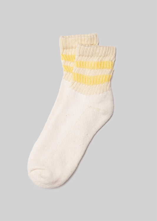 The Mono Stripe Quarter Crew- Butter Yellow