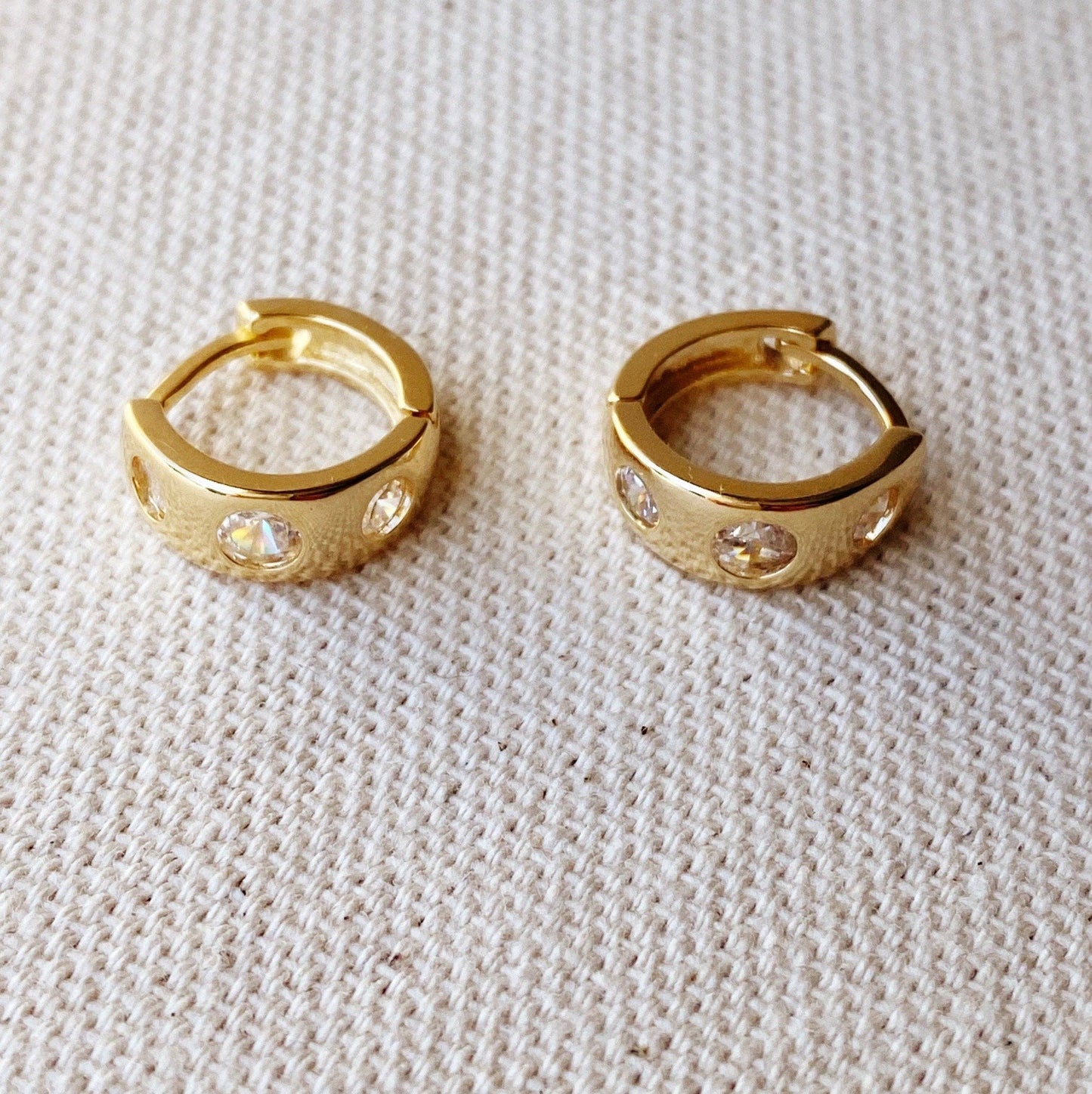 18k Gold Filled Huggie Hoop Earrings