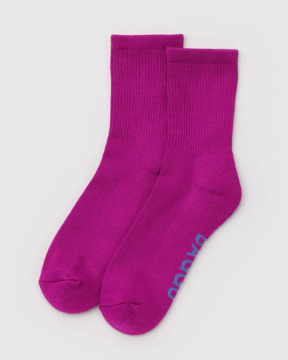Deep Fuchsia - Ribbed Sock