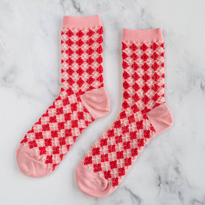 Vintage Argyle Trouser Socks: Set of Two: Cherry + Mint