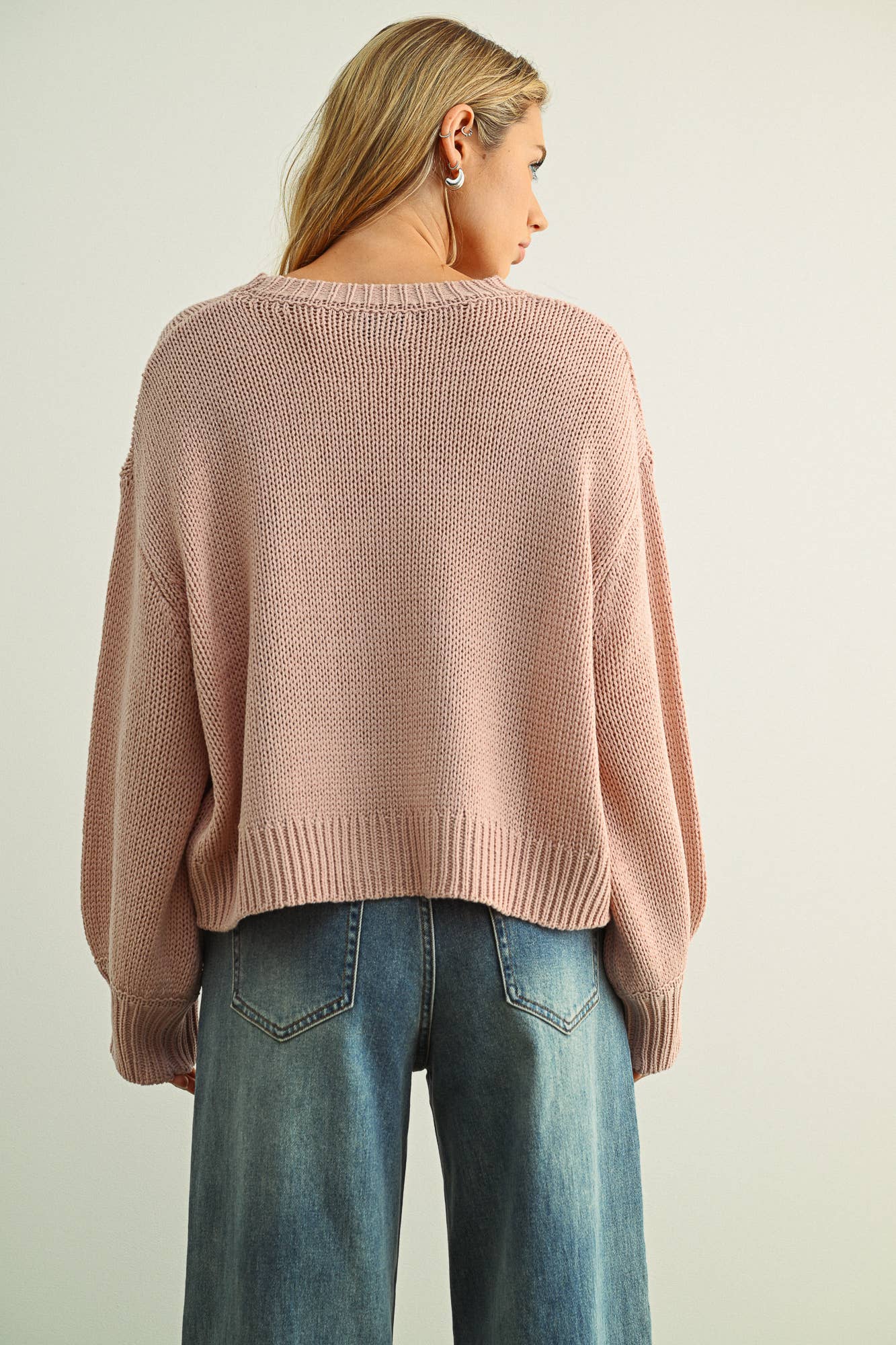 Ballon Sleeve Sweater Top