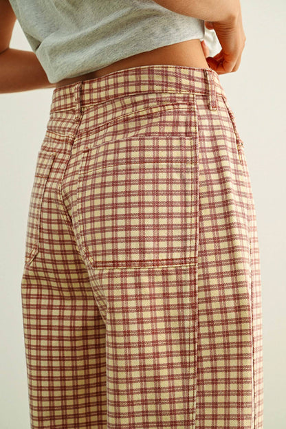 Plaid Barrel Pants