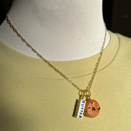 Buttered Bagel 16" Charm Necklace