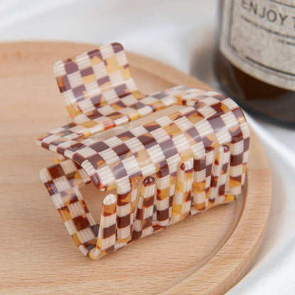 Checkerboard Square Claw Clip