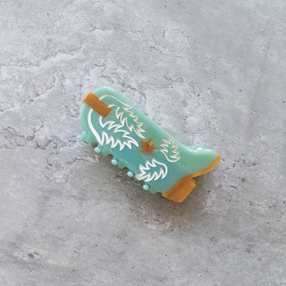 Eco Western Cowboy Boots Hair Claw Clip
