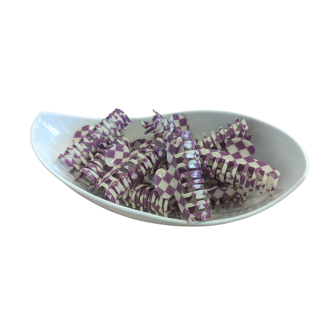Purple Checkered Claw Clip