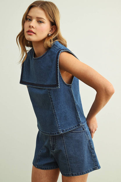 Stretch Denim Shorts
