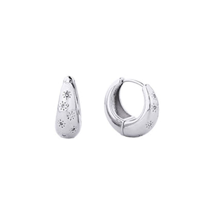14K White Gold-Dipped Bold Hoop Earring