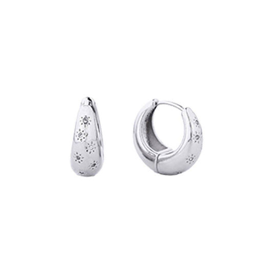 14K White Gold-Dipped Bold Hoop Earring