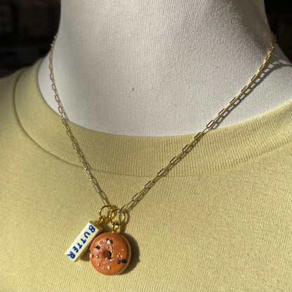 Buttered Bagel 16" Charm Necklace