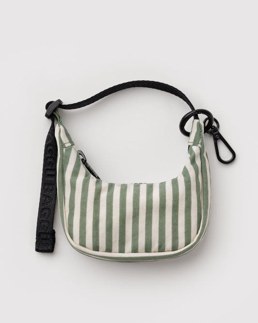 Sage Stripe - Crescent Bag Charm