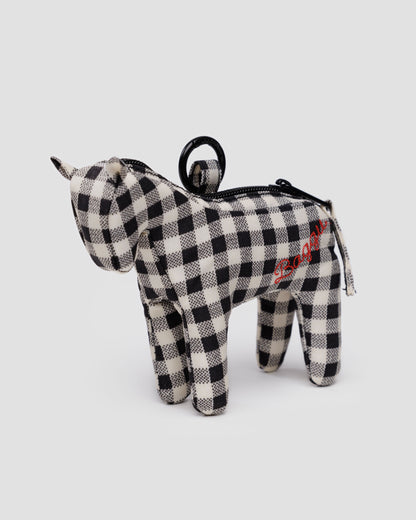 Black & White Gingham - Horse Charm
