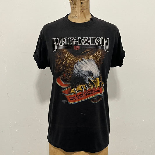 90s Harley Davidson 3D Emblem Eagle Tee