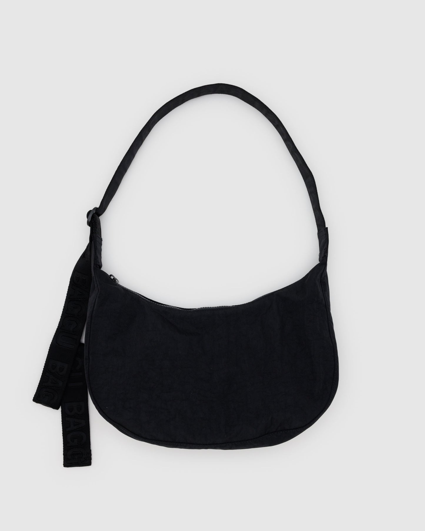 Black - Medium Nylon Crescent Bag
