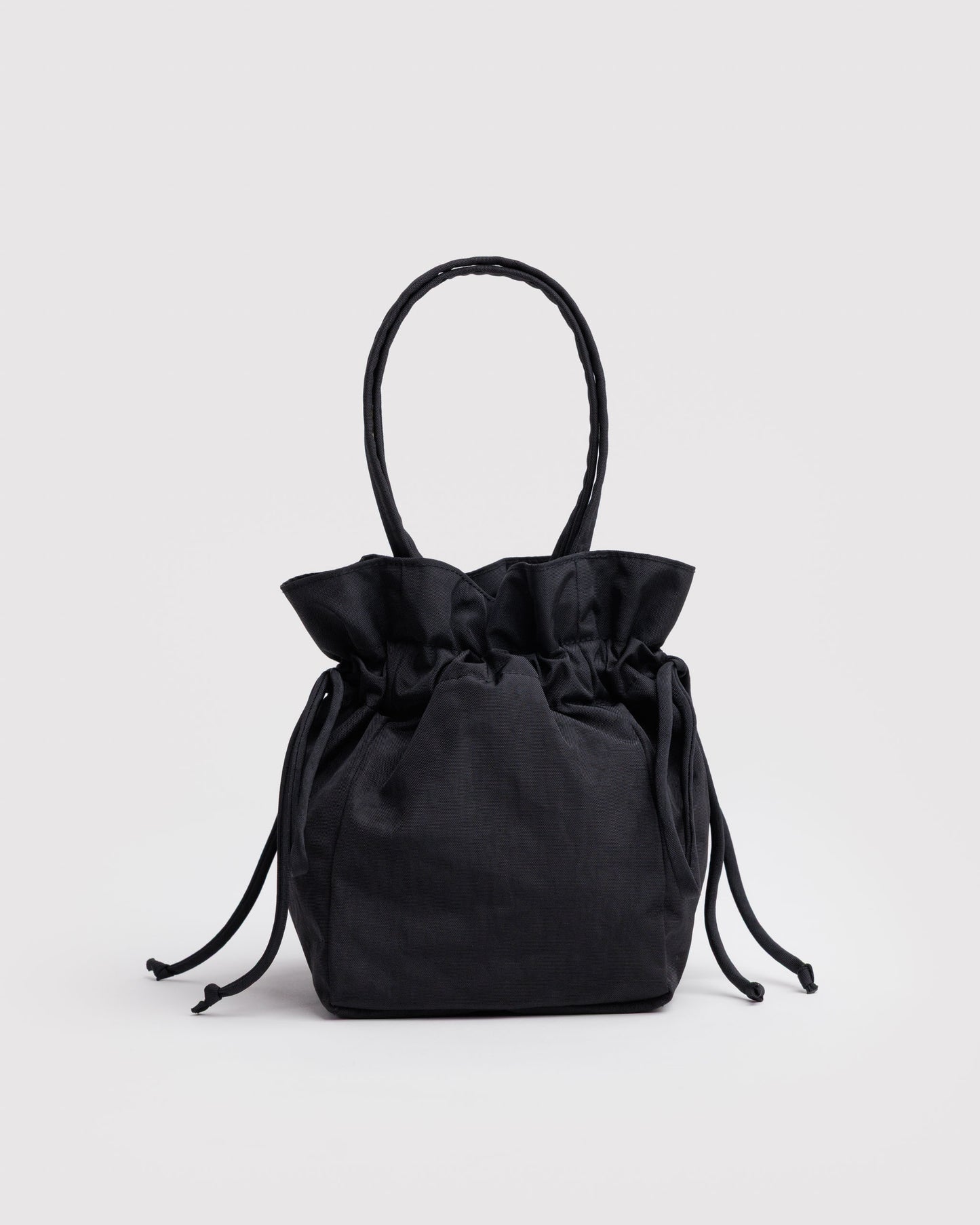 Black - Nylon Drawstring Bag