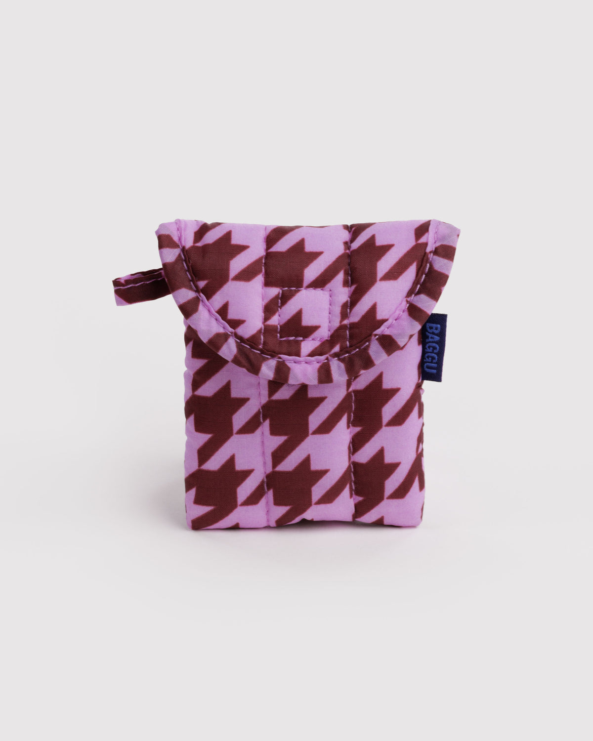 Pink Houndstooth - Puffy Ear Buds Case