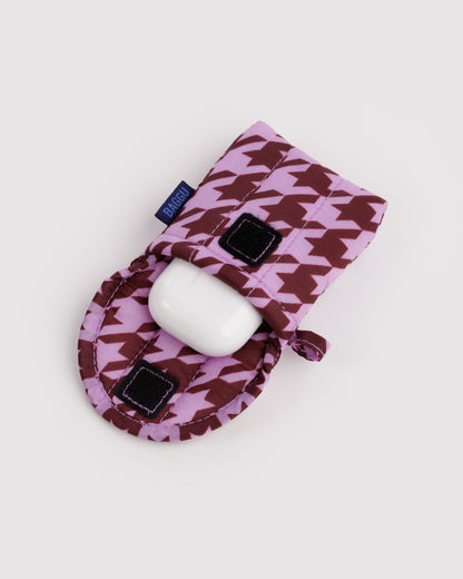 Pink Houndstooth - Puffy Ear Buds Case