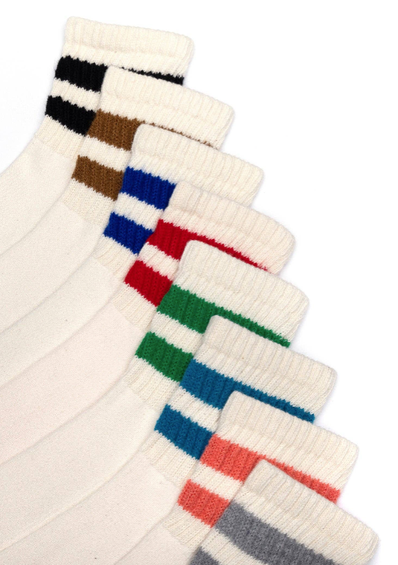 The Mono Stripe Quarter Crew- Butter Yellow