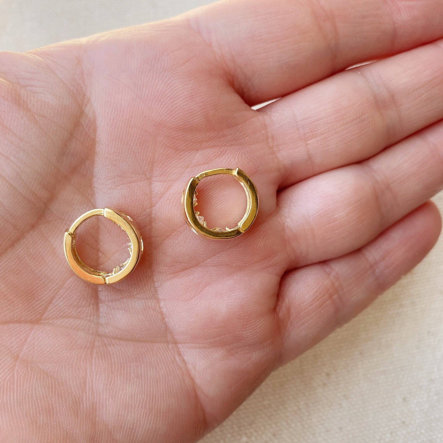 18k Gold Filled Huggie Hoop Earrings